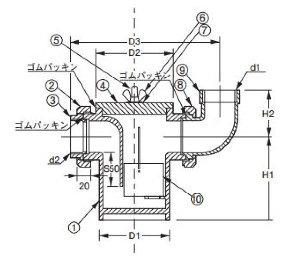 アウス OK-C32L OKトラップ短エル型 - 工事用品