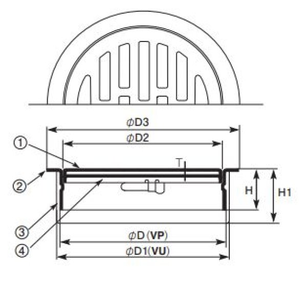 D-3VSSB-PU ステンレス製排水目皿 防虫網付（VPVU 兼用） アウスのこと