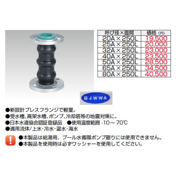 倉敷化工 タンクフレックスLite 給水・空調用三山形フレキ JTN-PJWの