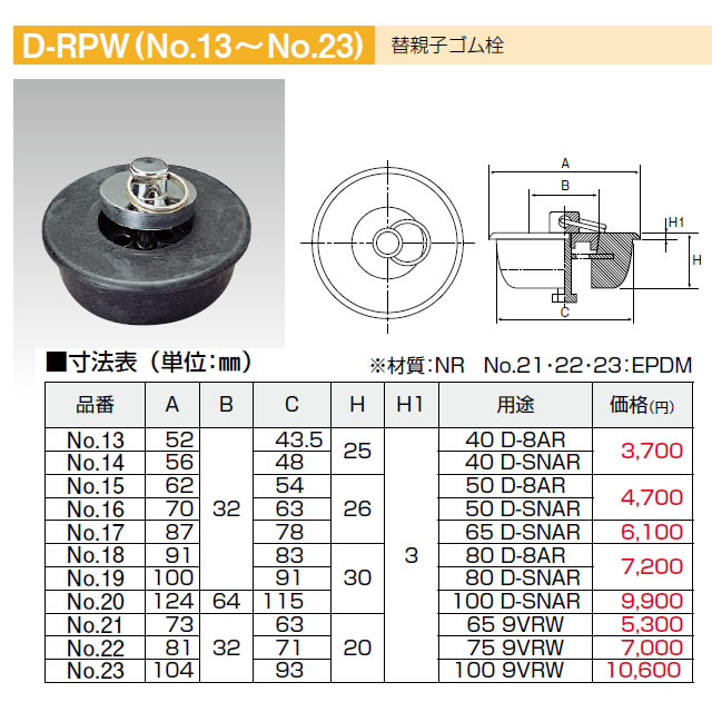 アウス 親子風呂共栓・ゴム詰（内ネジ） 1個 D-SNAR 65：Shop de